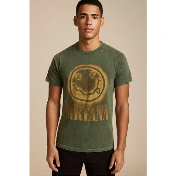 Nirvana Shirt M Smiley Face Green - Picture 8 of 8
